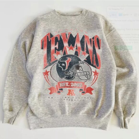 Houston Texans Sweatshirt Vintage Style Houston Texans Football Shirt Sweater - Picture 1 of 3